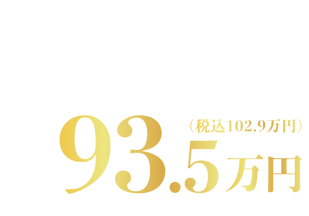 販売価格110万円（税込121万円）のところ本サイト限定で93.5万円（税込102.9万円）