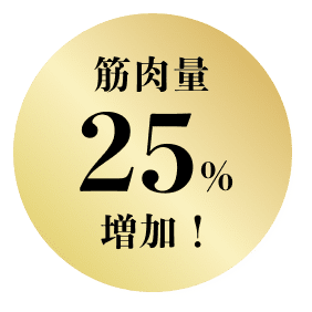 筋肉量25%増加！